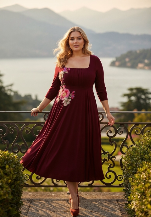 Custom plus size special occasion dresses with fun, playful prints