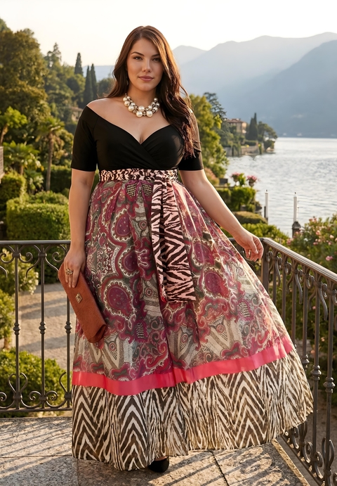 green emerald velvet dress RUFFLE WITH FLARE SKIRT PLUS SIZE MAXI DRESS – Thick main image 1